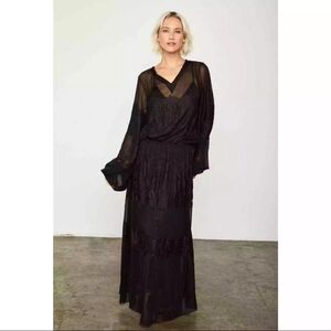 Free People Sheer Black Maxi Dress